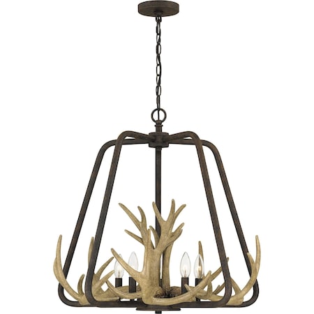 Quoizel Laurent 5-Light Rustic Black Pendant QOP5616RK